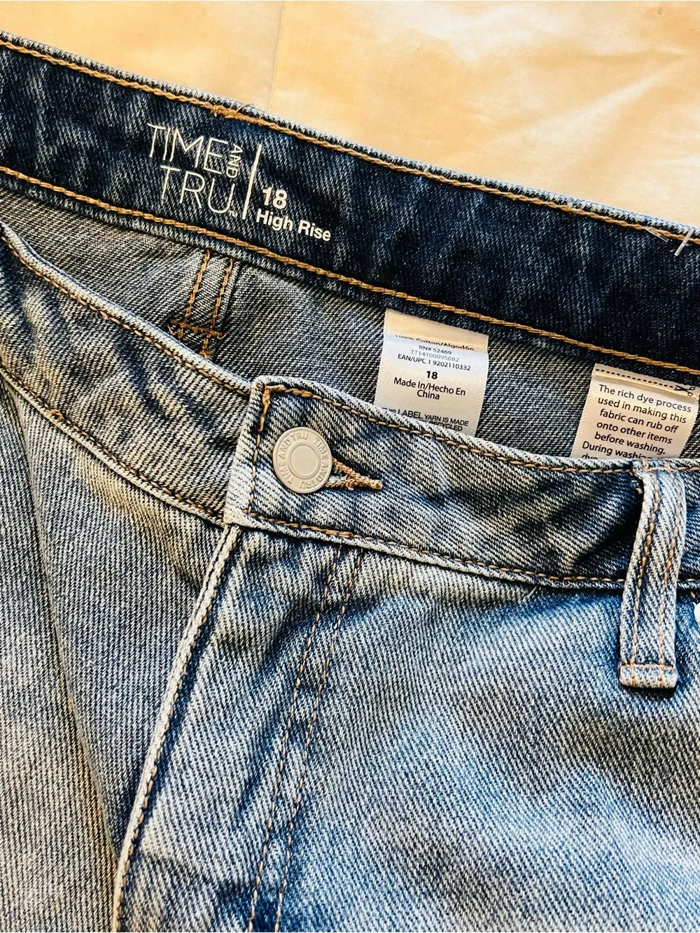 Time and Tru Light Blue Distressed Denim Shorts